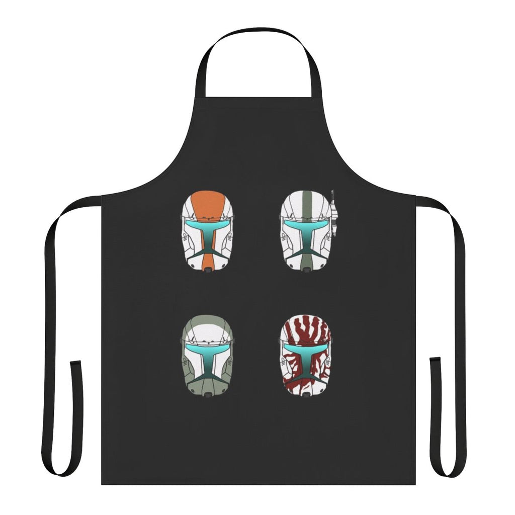 Delta Squad inspired tactical apron featuring character helmets