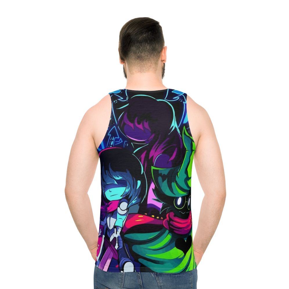 Deltarune gaming tank top with minimalist character designs