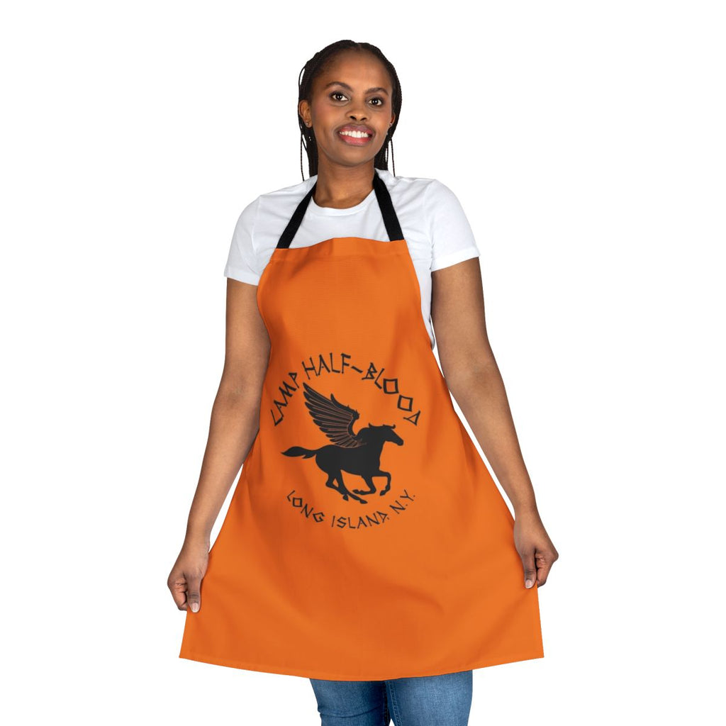 Durable camp half-blood themed apron for cooking and baking inspired by the Percy Jackson book series