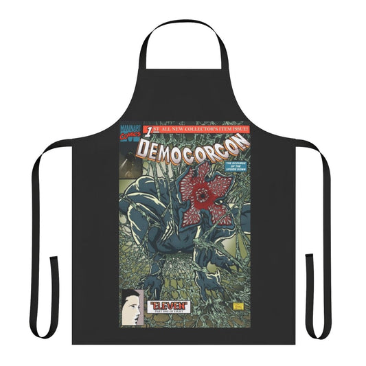 An apron featuring the Demogorgon from Stranger Things, a pop culture horror icon.