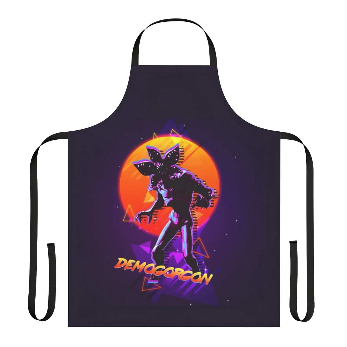Demogorgon-themed apron with the iconic creature from the Netflix series Stranger Things