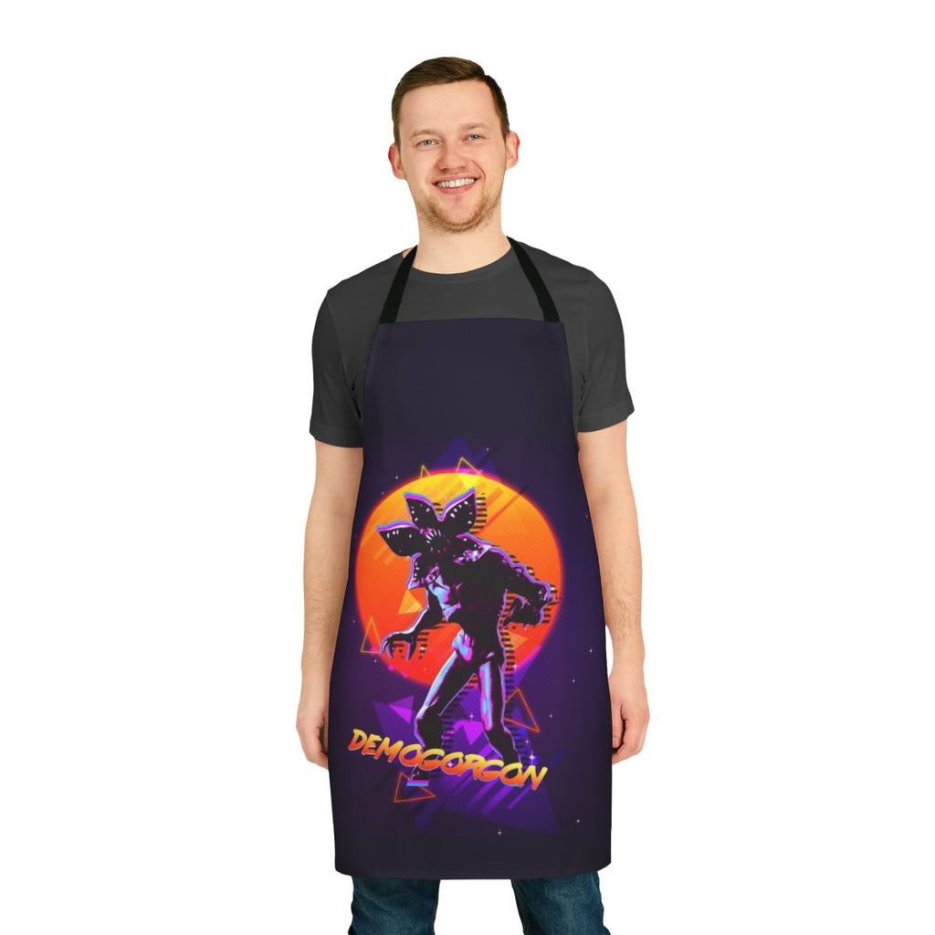 Demogorgon-themed apron with the iconic creature from the Netflix series Stranger Things