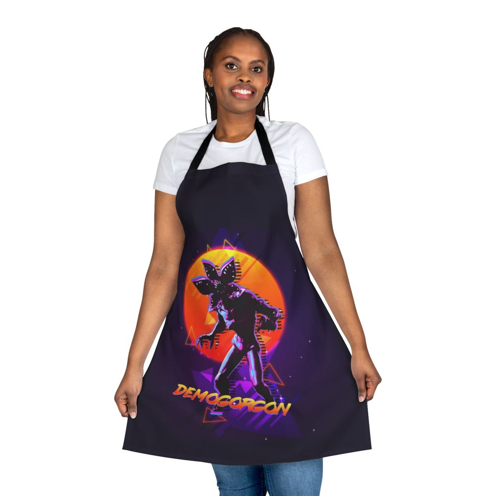 Demogorgon-themed apron with the iconic creature from the Netflix series Stranger Things