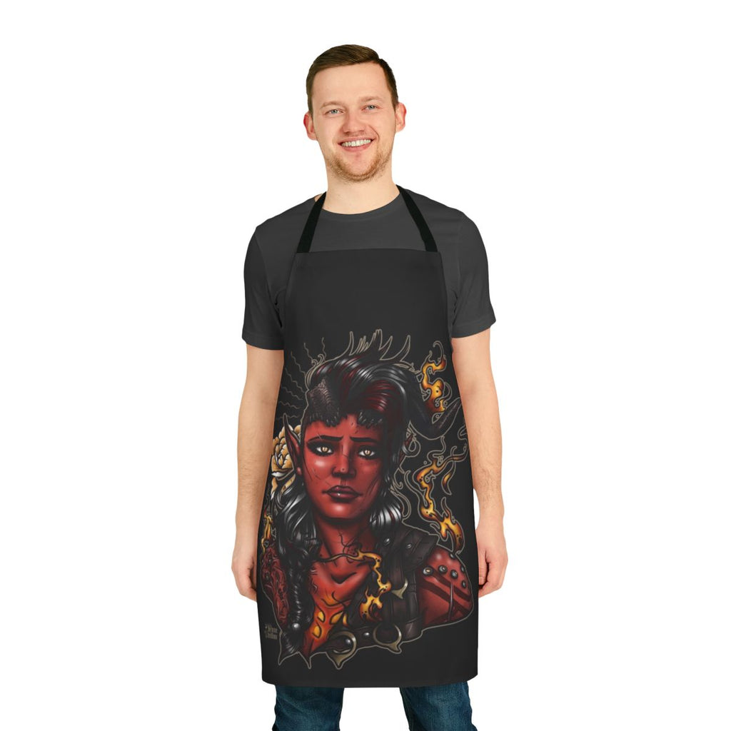 Karlach Demon-Themed Apron for Baldur's Gate 3 Enthusiasts