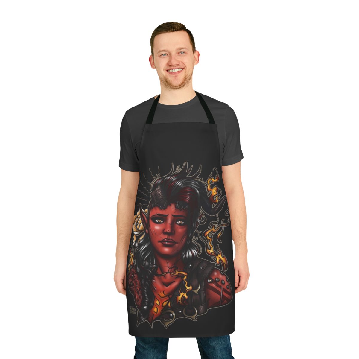 Karlach Demon-Themed Apron for Baldur's Gate 3 Enthusiasts