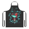 Vox-inspired apron with a demonic, electric blue design