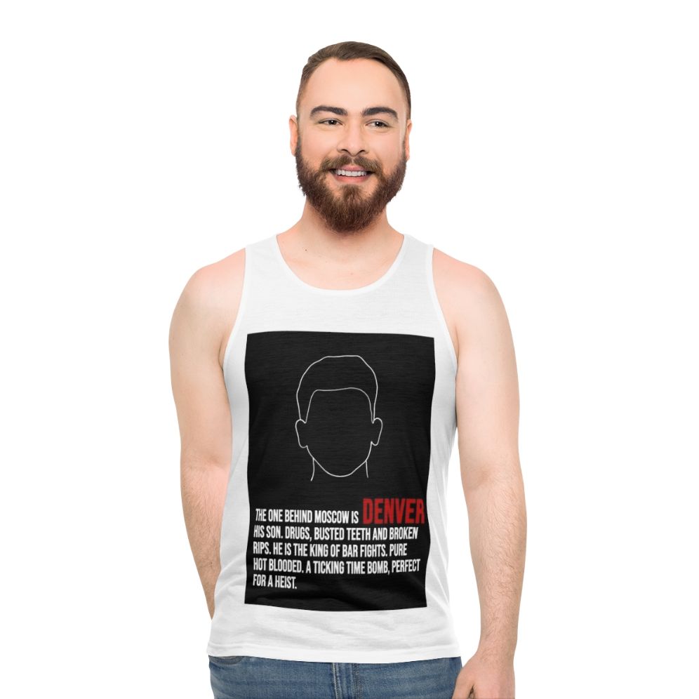 Denver House of Money Unisex Tank Top featuring Money Heist Fanart