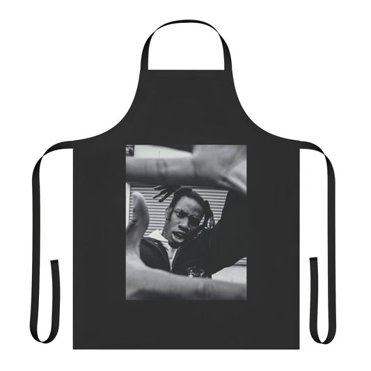 Denzel Curry inspired apron featuring the rapper's distinctive style