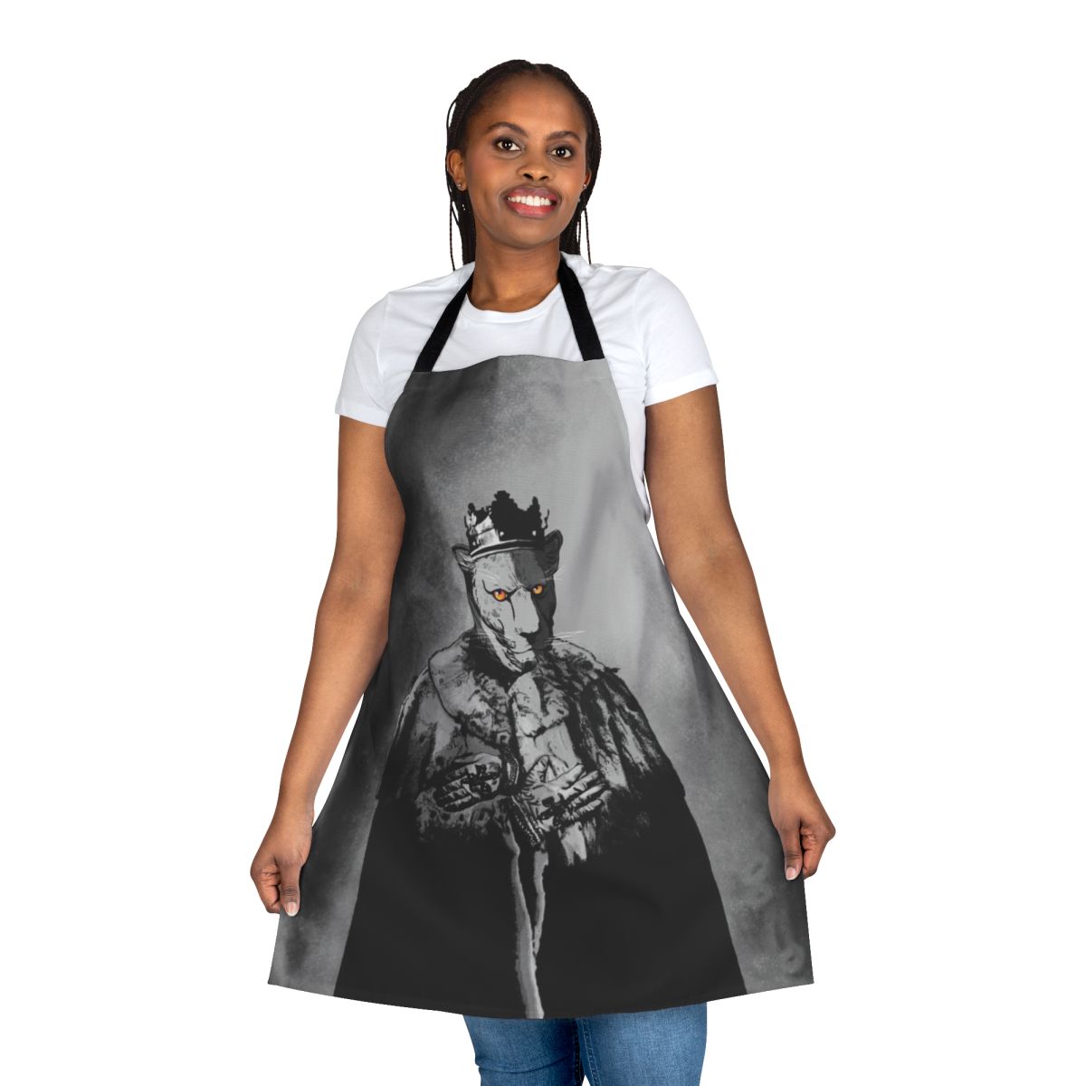 Depeche Mode-inspired apron with a jungle-themed design