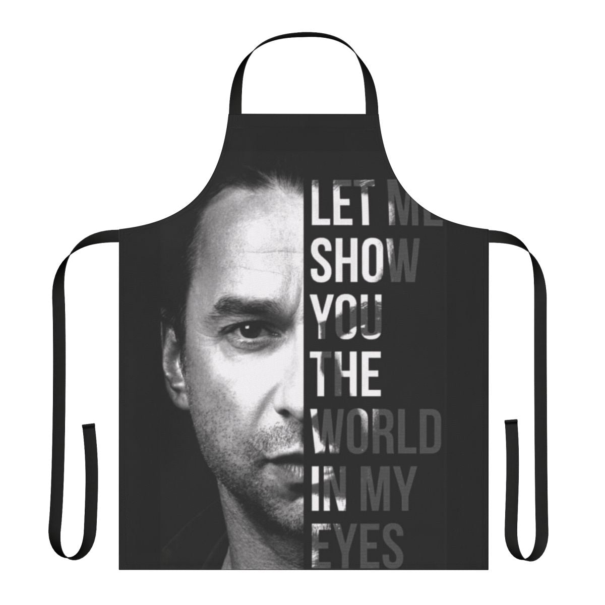 Depeche Mode inspired apron with a stylized design featuring the band's logo