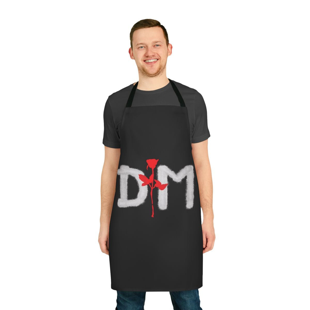 Depeche Mode-inspired apron with music design