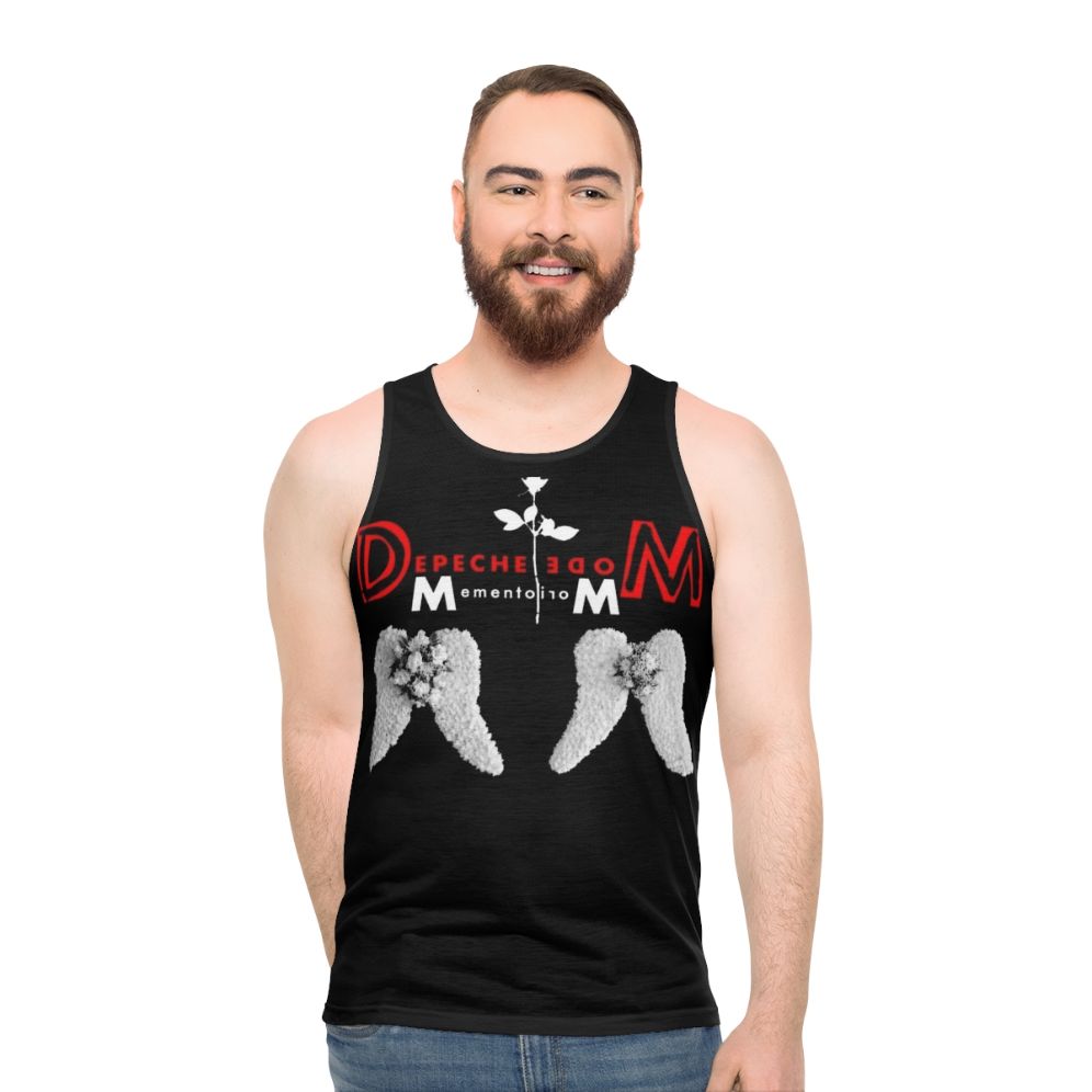 Depeche Mode unisex tank top with retro 80s graphic design