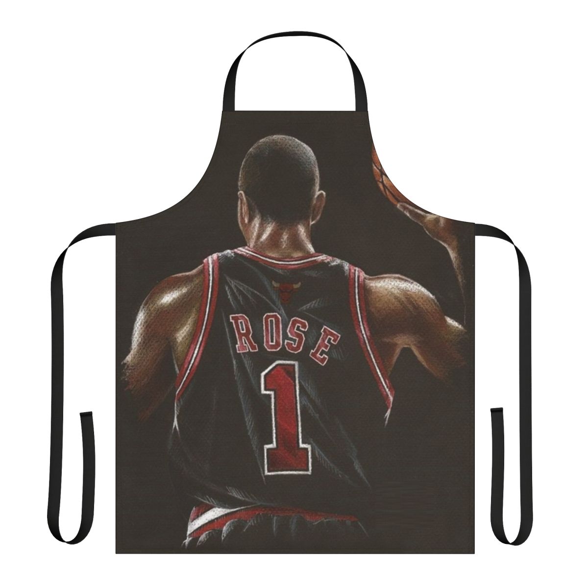 Derrick Rose inspired apron, featuring the basketball star's name and jersey number