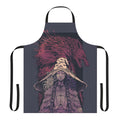 Elden Ring-inspired desaturated fantasy apron with Ranni and Blaidd imagery