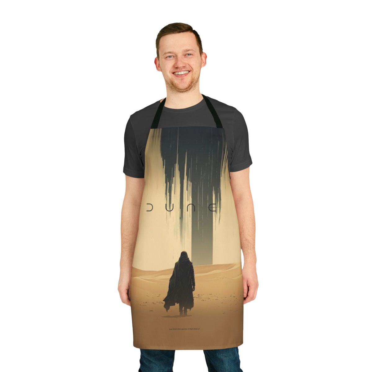 Handmade sand-colored apron with a minimalist dune-inspired design