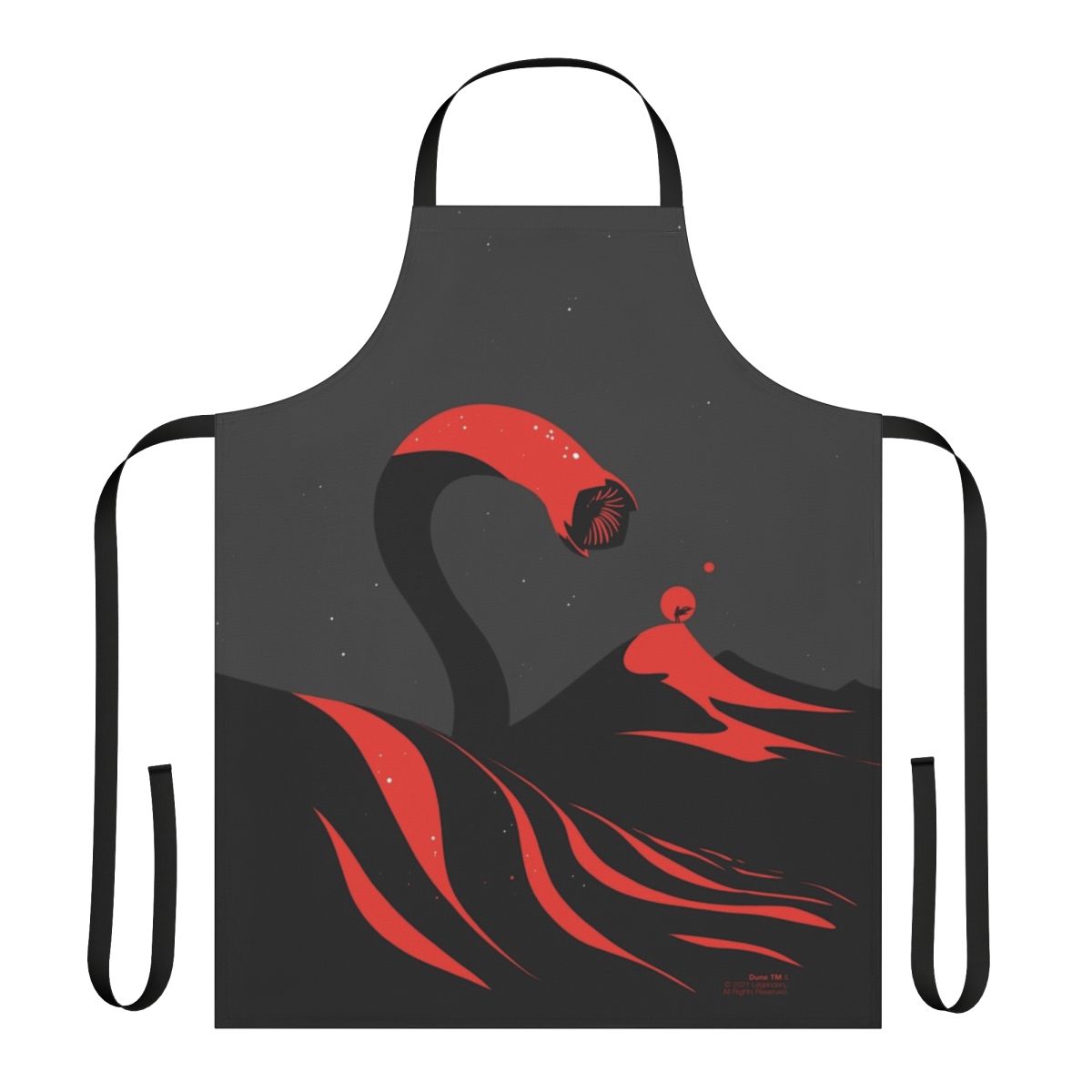 A durable, desert-themed apron featuring the iconic Dune sandworm design