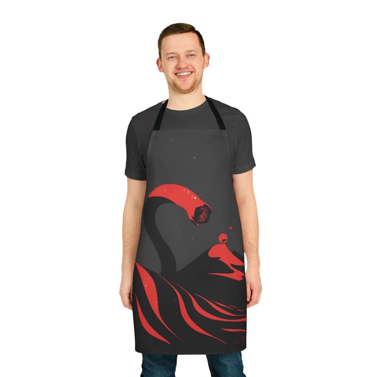 A durable, desert-themed apron featuring the iconic Dune sandworm design