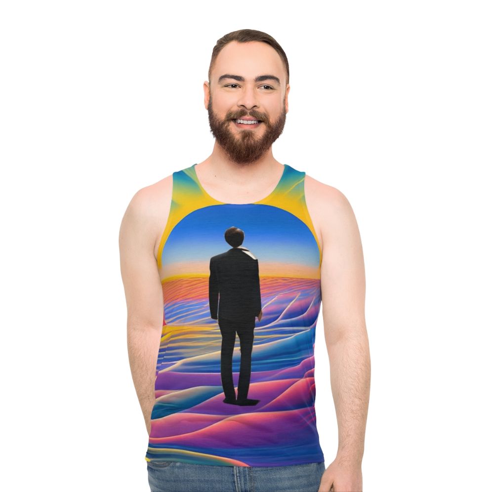 Colorful desert sunrise unisex tank top