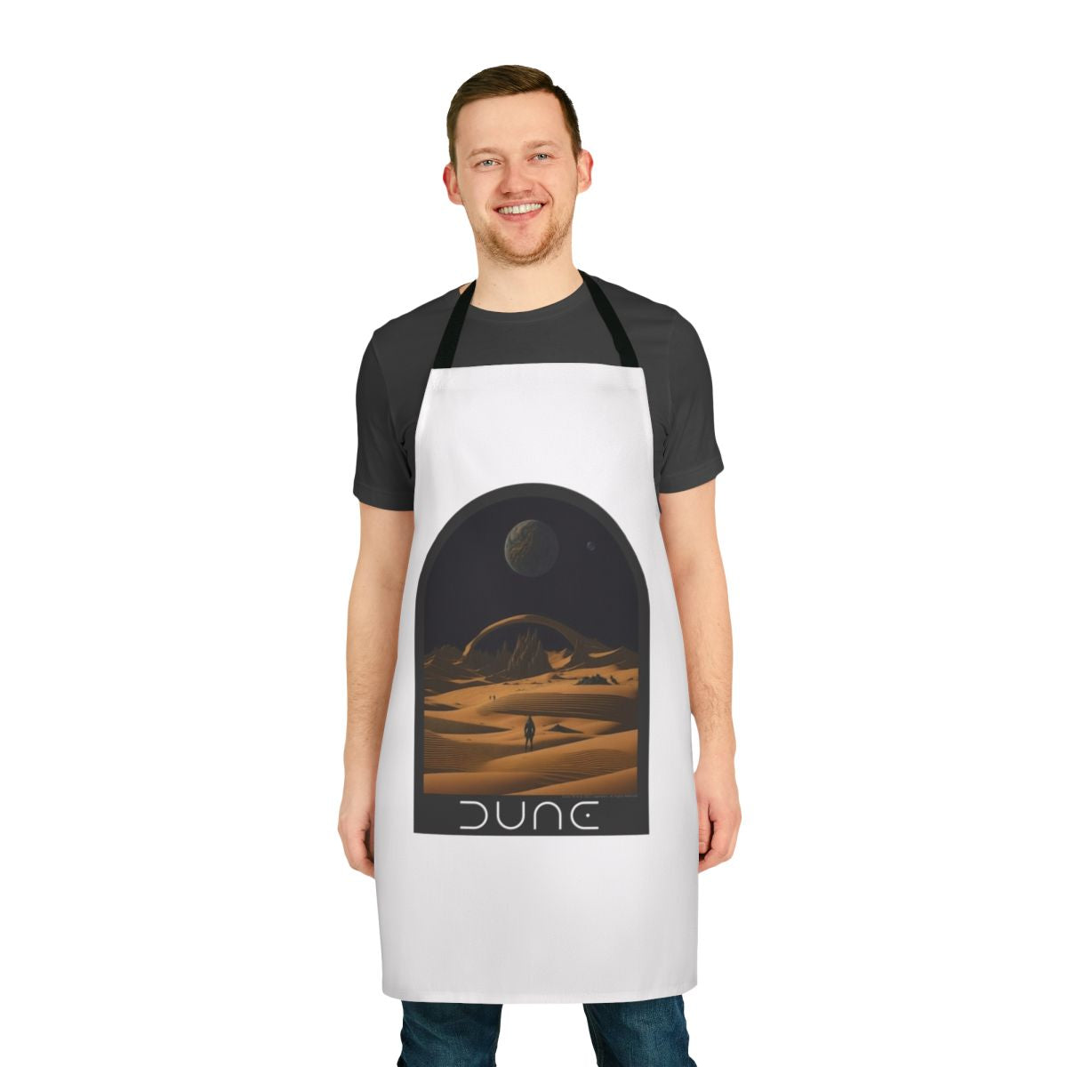 A stylish desert-themed apron inspired by the Dune sci-fi franchise