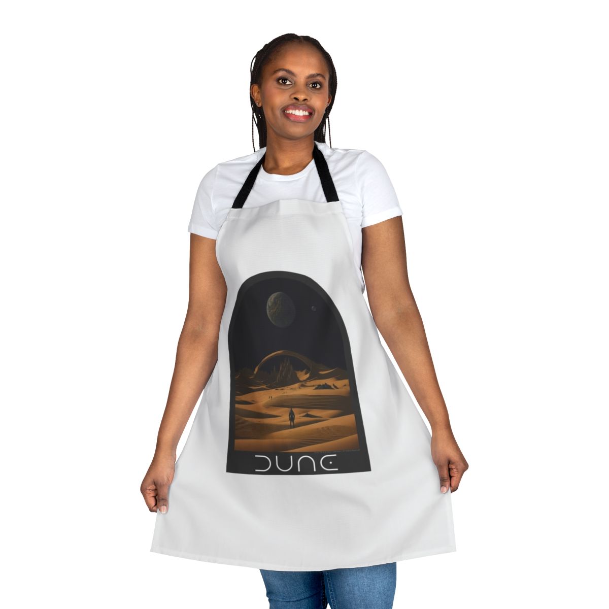 A stylish desert-themed apron inspired by the Dune sci-fi franchise