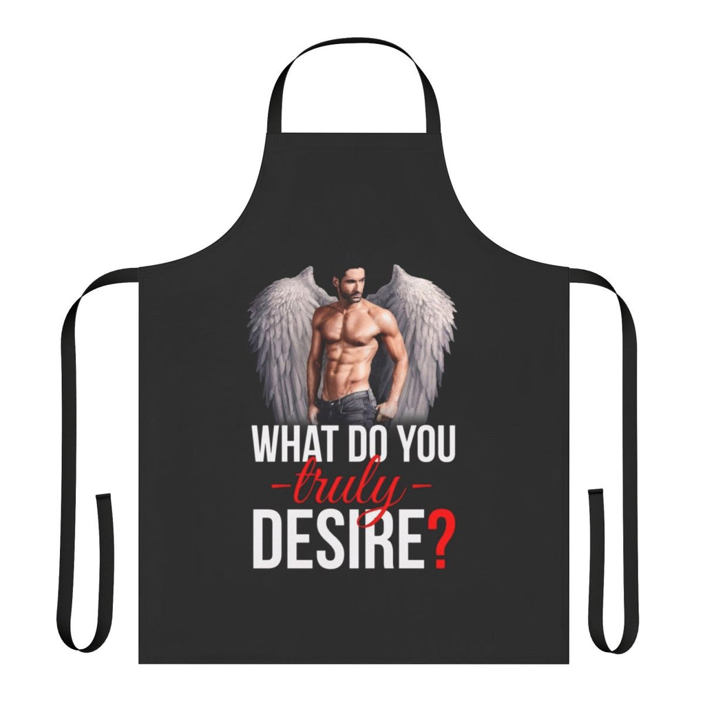 Stylish apron featuring a dark and mysterious fallen angel design.