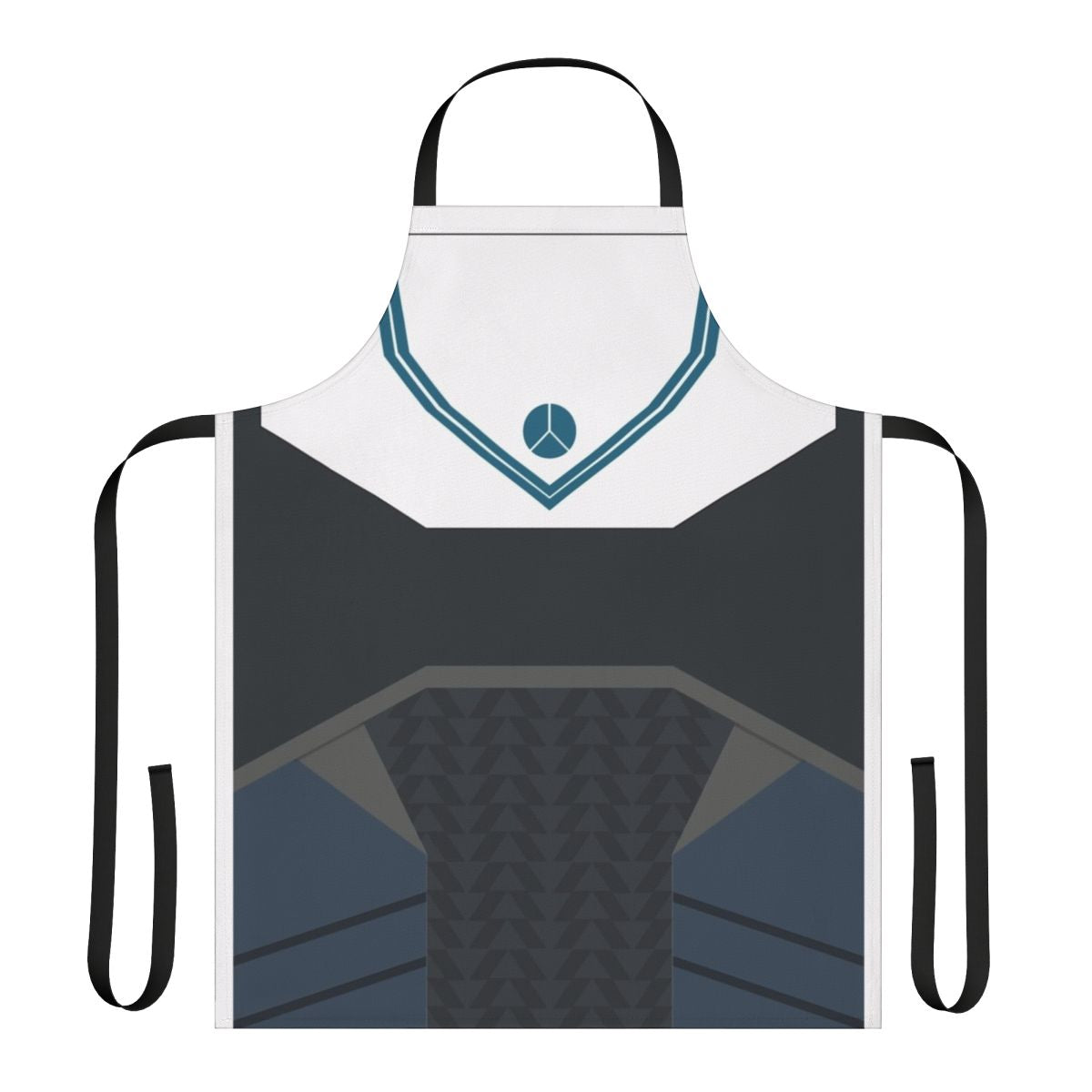 Destiny-inspired armour design on a high-quality cooking or craft apron