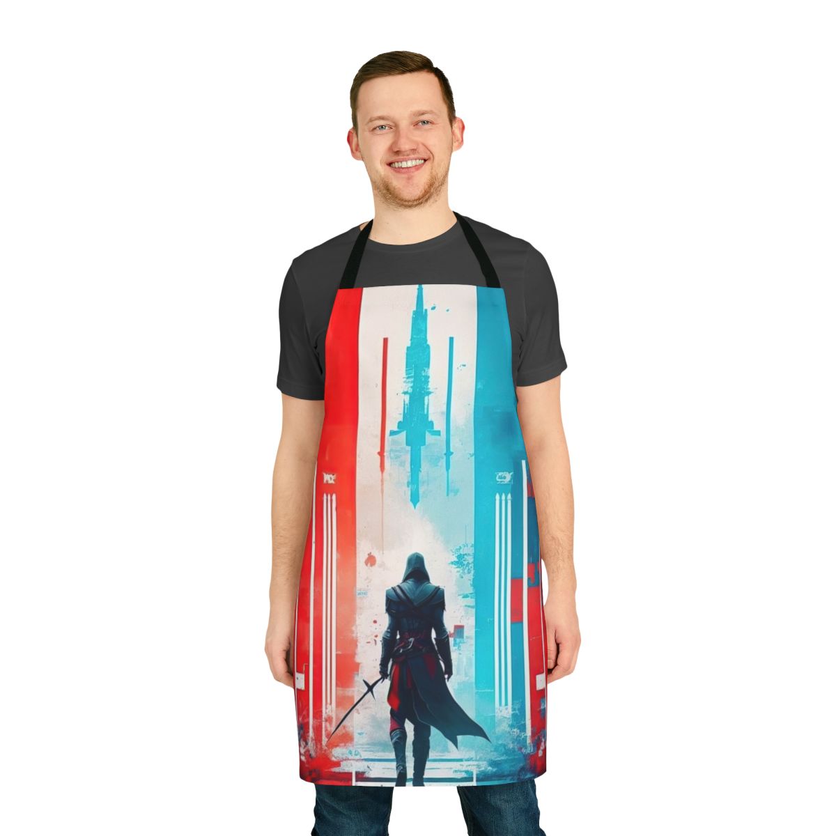 Destiny Weaver inspired apron featuring Assassin's Creed motifs for gaming enthusiasts
