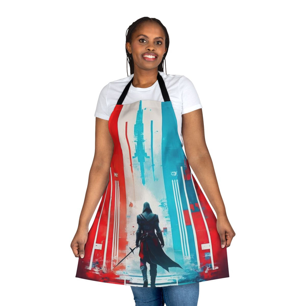 Destiny Weaver inspired apron featuring Assassin's Creed motifs for gaming enthusiasts