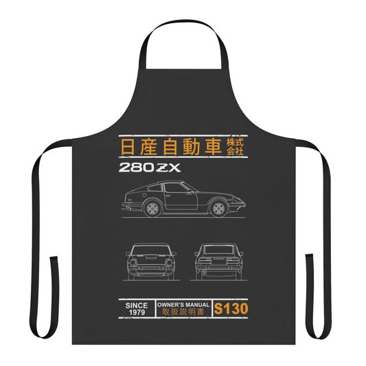 Detailed blueprint design illustration of the classic Datsun 280ZX sports car