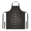 Boeing 747 aircraft blueprint-style design printed on a black cooking apron