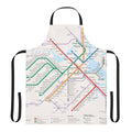 Boston area transport system map printed on a high-quality apron