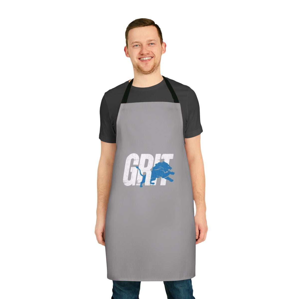 Detroit Sports Enthusiast Apron featuring football, quarterback, and grit designs