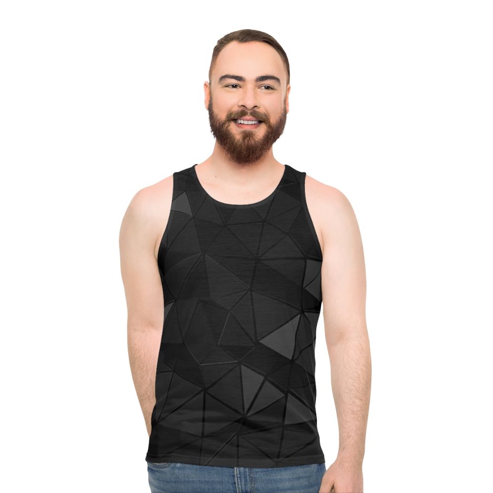 Deus Ex inspired unisex gaming tank top with triangles design