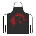 A black apron featuring a crying demon-inspired design, perfect for fans of the anime and manga series Devilman Crybaby.