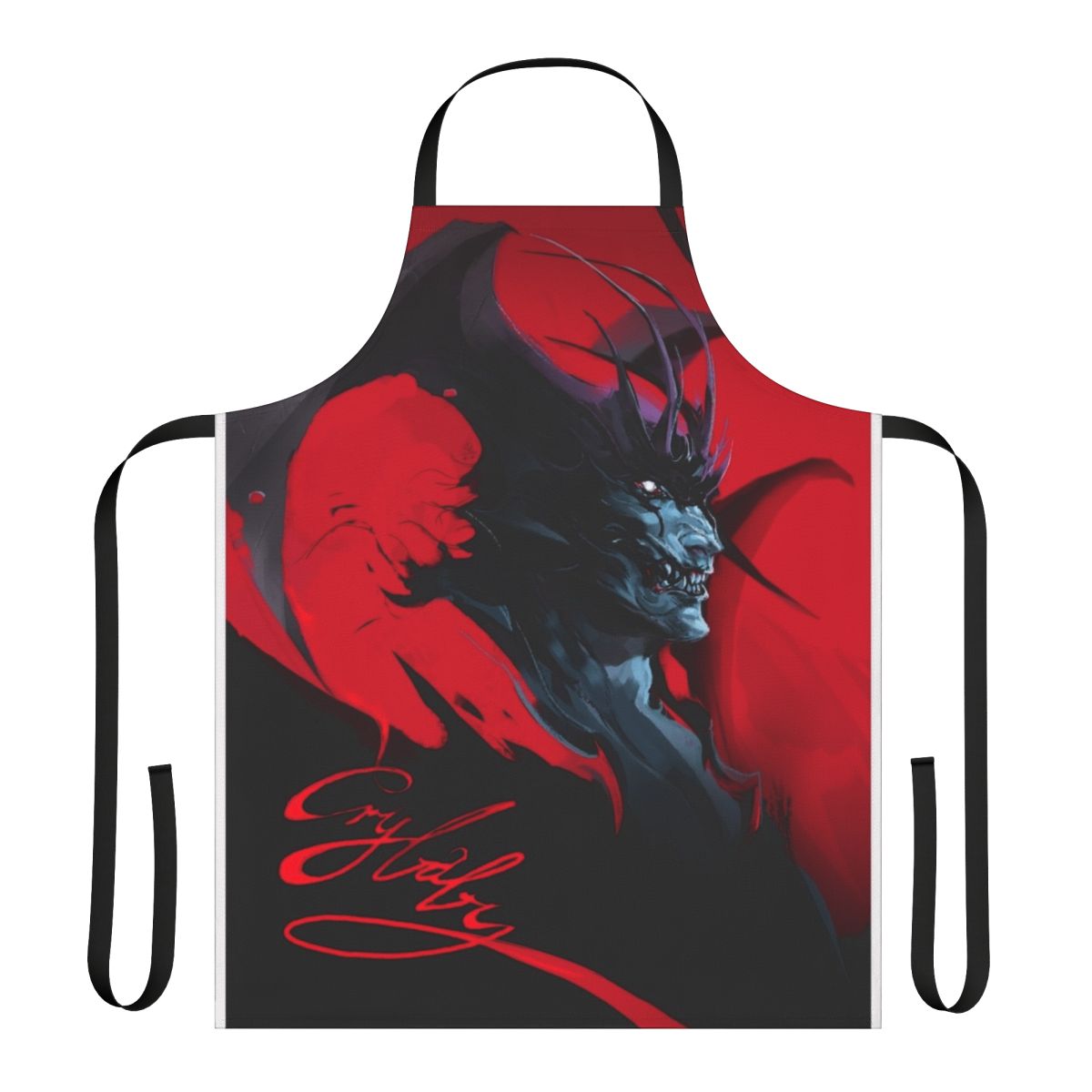 Devilman-themed apron featuring a demonic design for anime enthusiasts