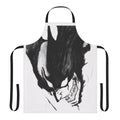 Devilman inspired black and white apron with superhero design
