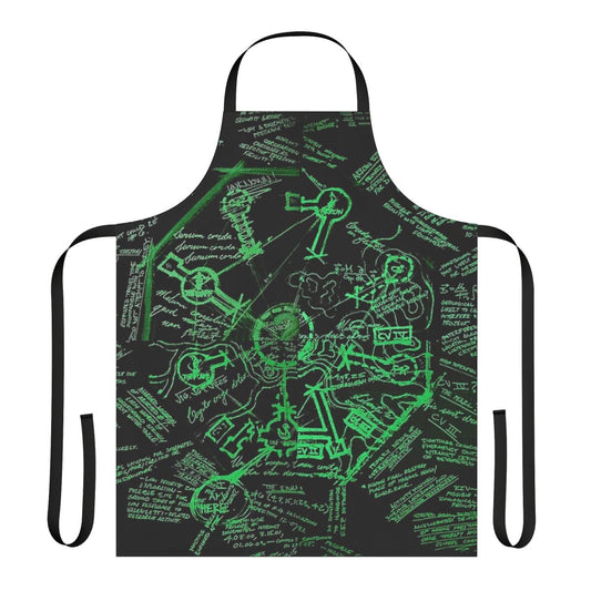 Dharma Stations inspired apron with blast door map and Lost TV show references