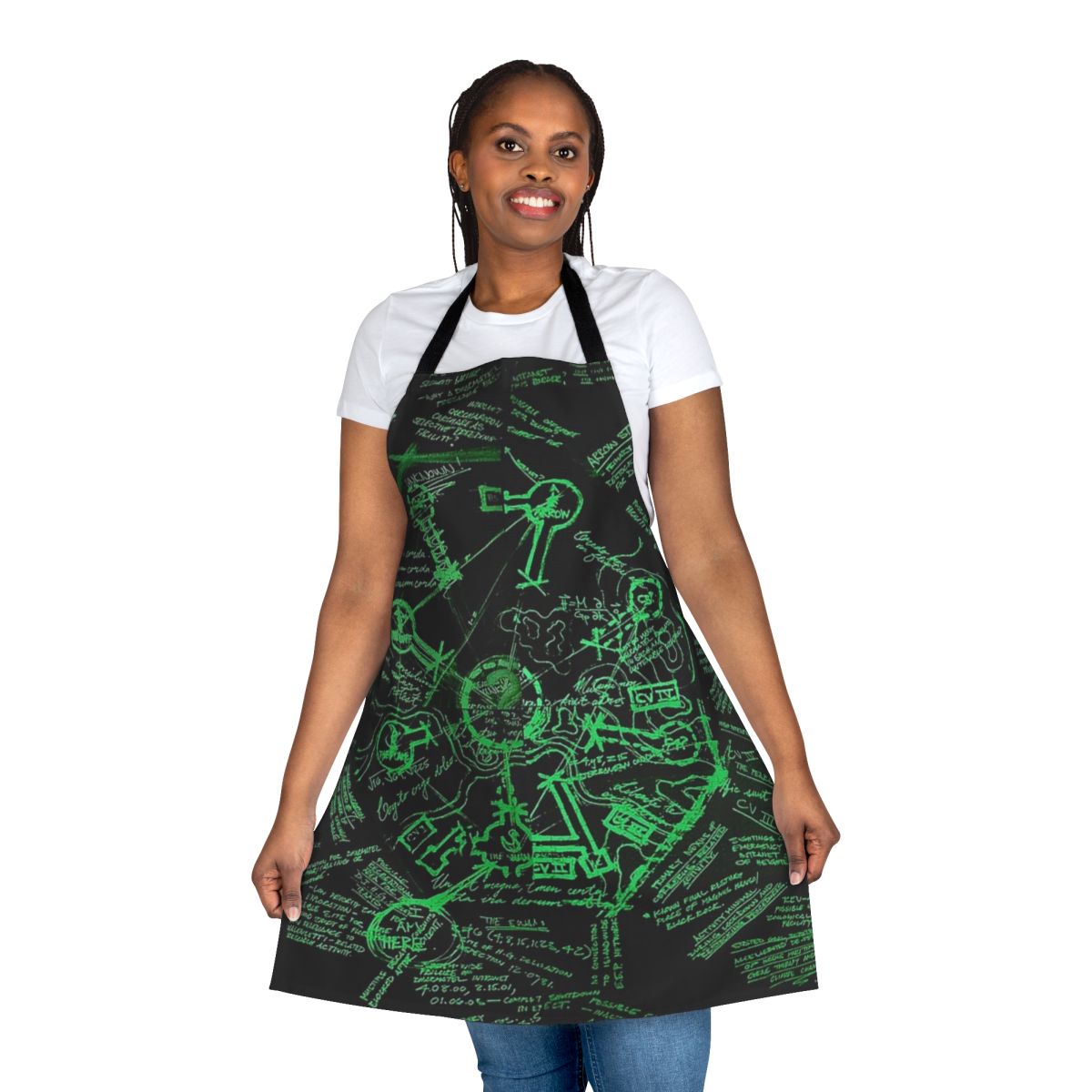 Dharma Stations inspired apron with blast door map and Lost TV show references