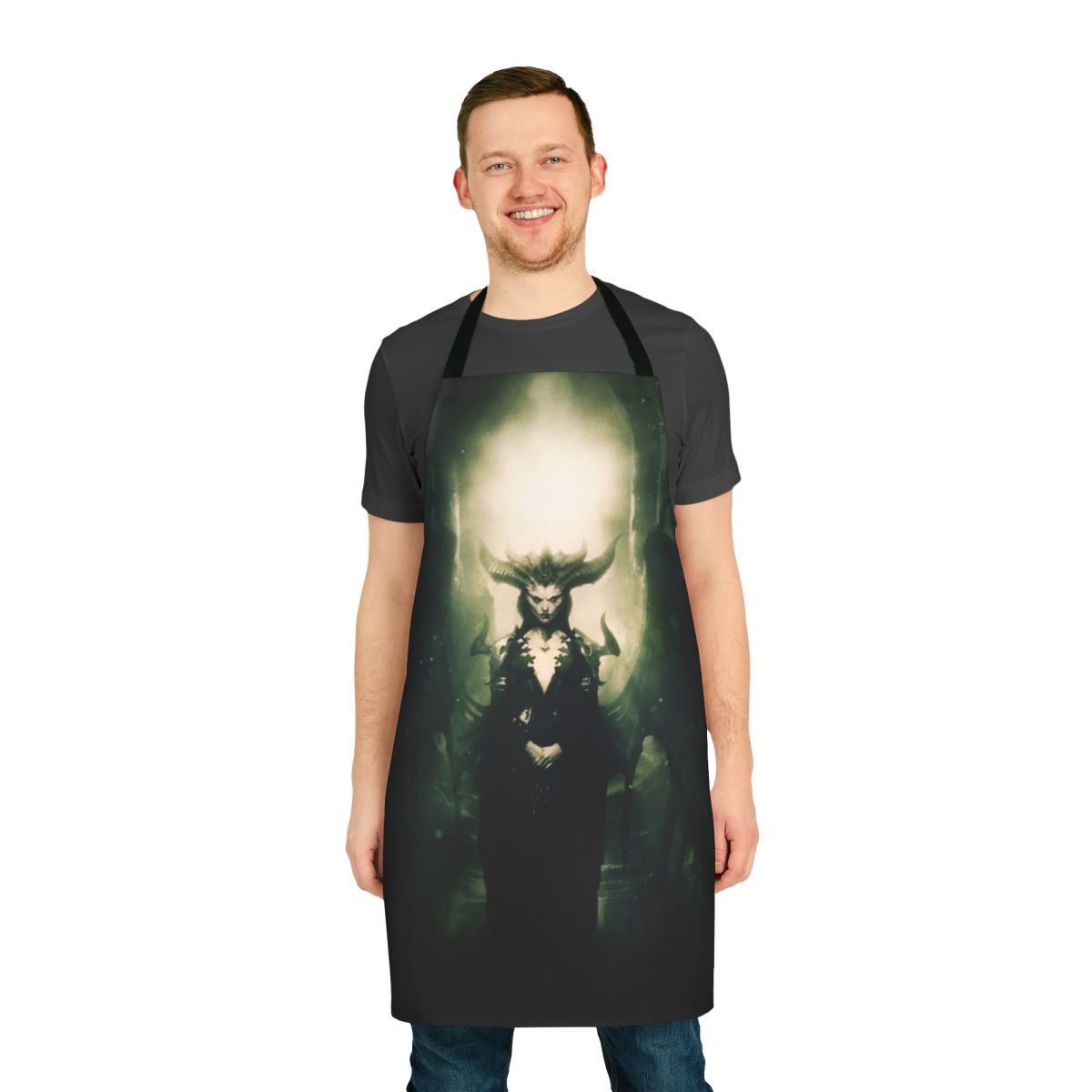 Diablo 4 Lilith-inspired apron with a stylized skull design