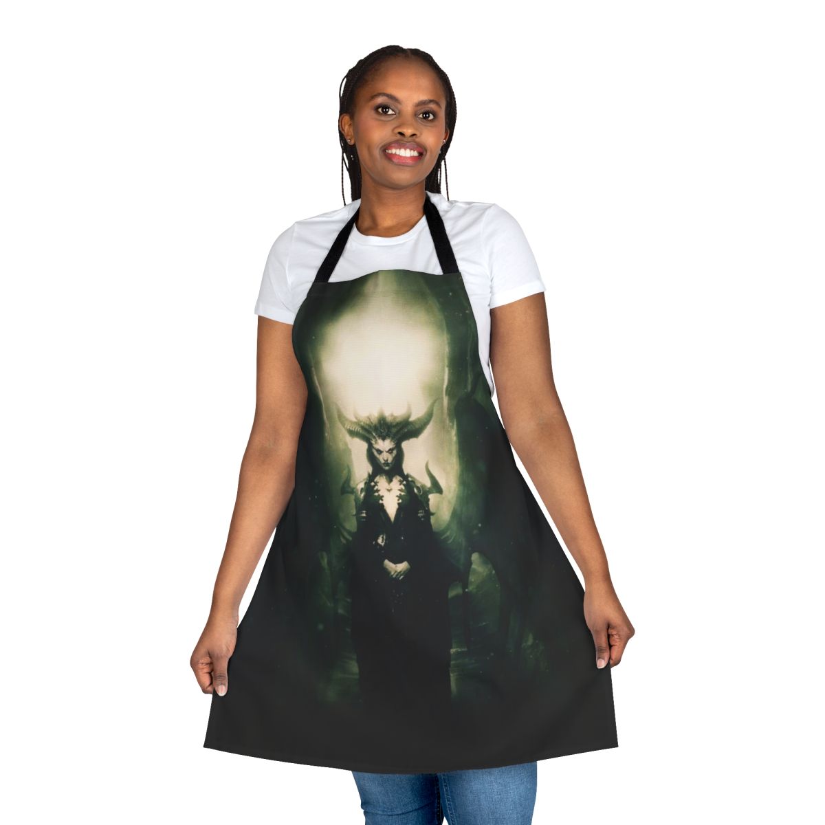 Diablo 4 Lilith-inspired apron with a stylized skull design