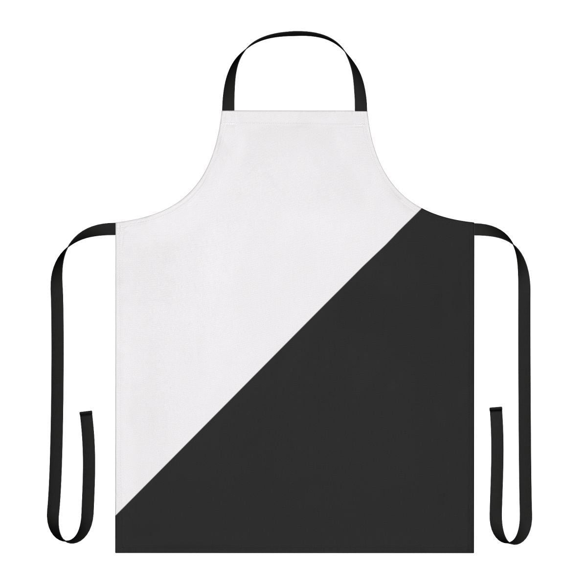 Diagonal black and white geometric pattern apron for cooking and baking