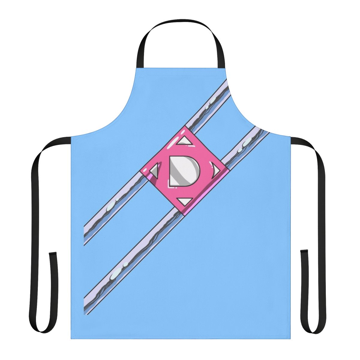 Comic-style apron featuring the Diaperman logo and design, perfect for adult baby and diaper lover enthusiasts.