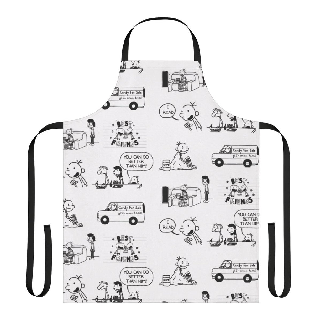 Diary of a Wimpy Kid themed apron with characters from the book series
