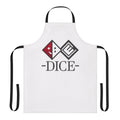 A high-quality apron featuring the iconic D I C E logo design, perfect for Danganronpa fans.