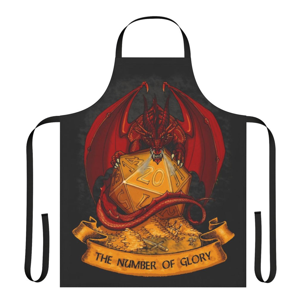 Apron with dice and fantasy gaming graphics
