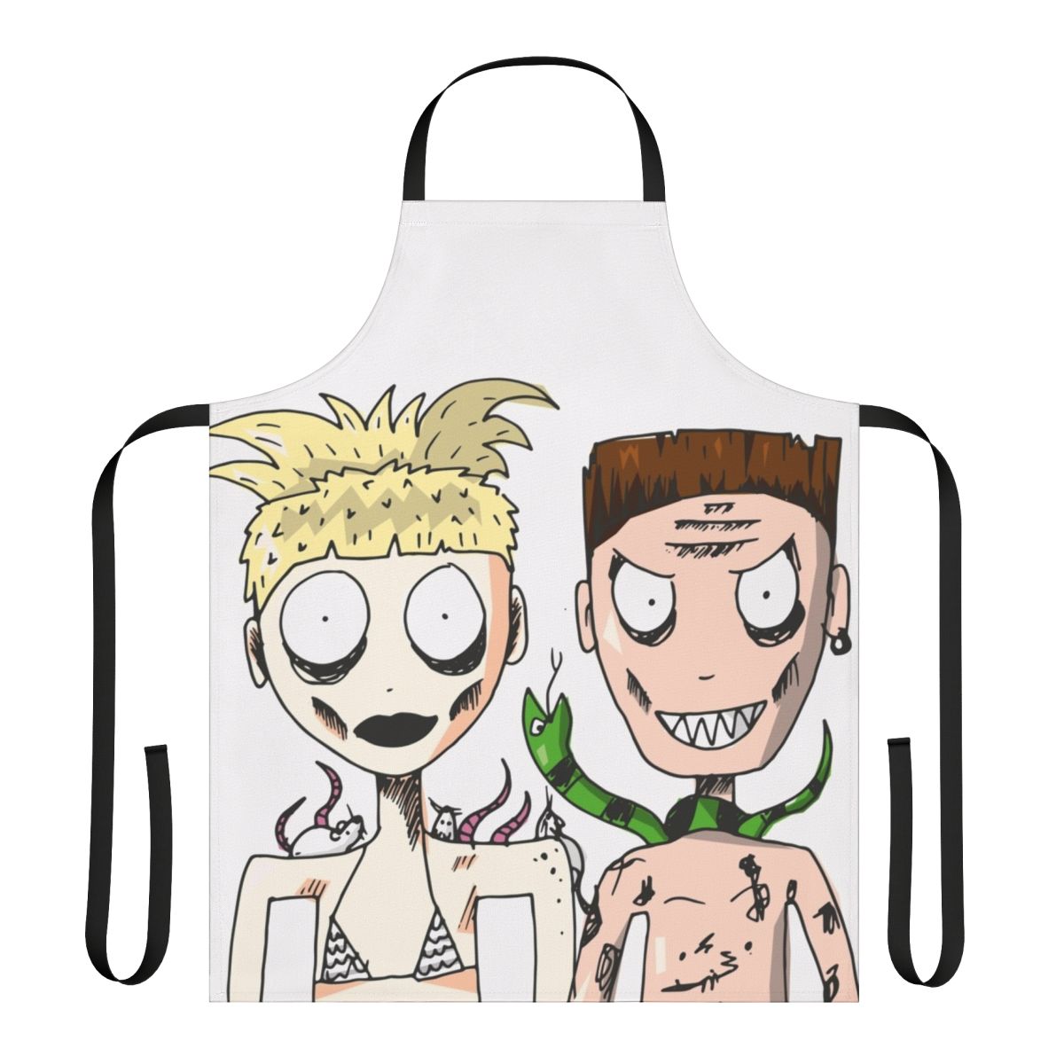 Die Antwoord-inspired music fan art image printed on a high-quality kitchen apron