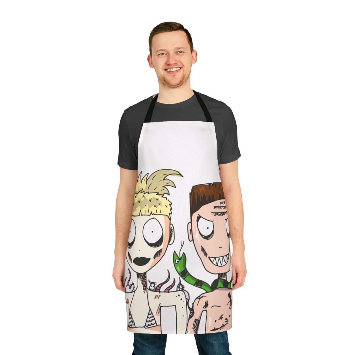 Die Antwoord-inspired music fan art image printed on a high-quality kitchen apron