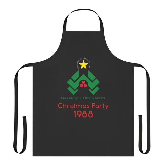 "Die Hard" inspired party apron with McClane and Nakatomi logo