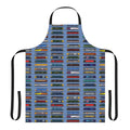 Detailed diesel locomotive design printed on a high-quality apron for train lovers.