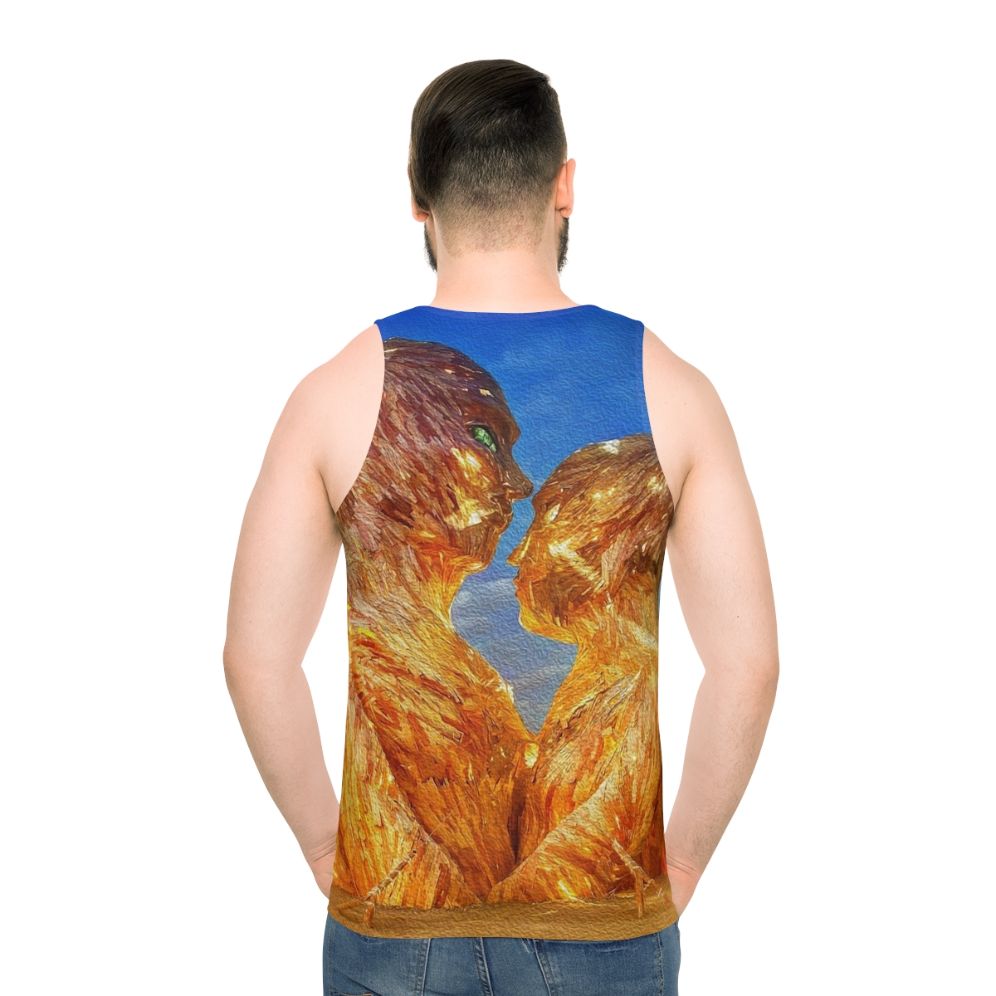 Burning Man inspired digital art unisex tank top